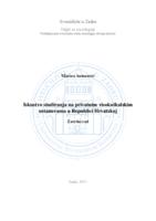 Iskustvo studiranja na privatnim visokoškolskim ustanovama u Republici Hrvatskoj