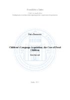 Children's Language Acquisition: the Case of Feral Children