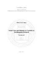 Social Class and Ethnicity as Variables in Sociolinguistic Research