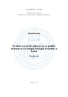 Kvalitativno istraživanje percepcija politike studenata/ica sociologije i teologije Sveučilišta u Zadru