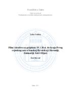 Film i društvo na prijelazu 19. i 20. st. do kraja Prvog svjetskog rata u banskoj Hrvatskoj i Slavoniji, Dalmaciji, Istri i Rijeci