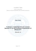 Traduzione e terminologia dei testi economico finanziari. Il caso del Documento Programmatico di Bilancio 2017 