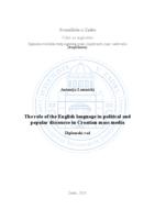 The role of the Englisg language in political and popular discourse in Croatian mass media