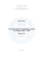 I contributi letterari nel periodico zaratino «La Palestra» (1878 – 1882)