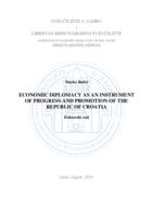 Economic diplomacy as an instrument of progress and promotion of the Republic of Croatia