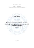 Povezanost percepcije o intimnim odnosima i korištenja online aplikacija za upoznavanje kod studenata/ica u Zadru