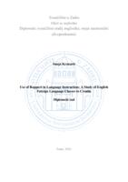 Use of Rapport in Language Instruction: A Study of English Foreign Language Classes in Croatia