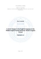 Lexical Changes in the English Language in the Middle English Period and Early Modern English Period