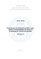 Propuesta para un diccionario jurídico croata-español (variedad diatópica mexicana) de terminología de violencia intrafamiliar