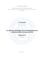 Les éléments kinésiques de la communication non verbale des élèves en classe de FLE