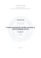 Croatian modal particles and their equivalents in advanced language learners