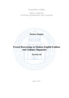 French Borrowings in Modern English Fashion and Culinary Magazines
