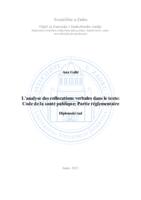 L'analyse des collocations verbales dans le texte: Code de la santé publique; Partie réglementaire