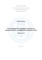 El tratamiento de la gramática y del léxico en manuales de ELE y su adaptación al contexto croata
