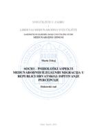 Socio – psihološki aspekti međunarodnih ilegalnih migracija u Republici Hrvatskoj