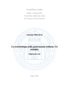 La terminologia nella gastronomia italiana. Un esempio