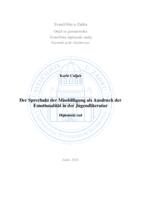 Der Sprechakt der Missbilligung als Ausdruck der Emotionalität in der Jugendliteratur