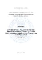 Konvergencija praksi i standarda kreditiranja kućanstava i razlike među odabranim  državama članicama Europske unije