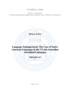 prikaz prve stranice dokumenta Language Endangerment: The Case of Native American Languages in the US and Australian Aboriginal Languages