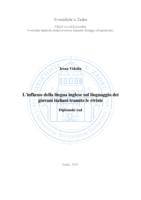 prikaz prve stranice dokumenta  L'influsso della lingua inglese sul linguaggio dei giovani italiani tramite le riviste 