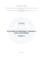 prikaz prve stranice dokumenta Des nouvelles de Vincent Engel: Traduction et analyse traductologique