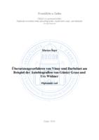 prikaz prve stranice dokumenta Ubersetzungsverfahren von Vinay und Darbelnet am Beispiel der Autobiografien von Gunter Grass und Urs Widmer