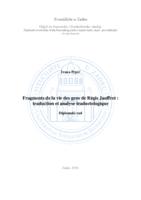 prikaz prve stranice dokumenta Fragments de la vie des gens de Régis Jauffret : traduction et analyse traductologique