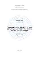 prikaz prve stranice dokumenta Mikroekonometrijska analiza poslovanja NP Plitvička jezera od 2007. do 2017. godine
