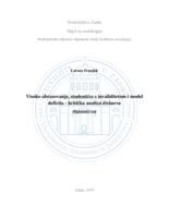 prikaz prve stranice dokumenta Visoko obrazovanje, studenti/ce s invaliditetom i model deficita - kritička analiza diskursa