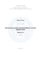 prikaz prve stranice dokumenta Informacijske potrebe korisnika bibliobusa Gradske knjižnice Zadar