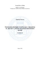prikaz prve stranice dokumenta Emocionalna ideologija i izvještavanje o migrantima na „lijevom“ i „desnom“ hrvatskom internetskom portalu