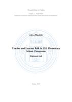 prikaz prve stranice dokumenta Teacher and Learner Talk in ESL Elementary School Classrooms