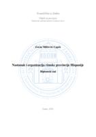 prikaz prve stranice dokumenta Nastanak i organizacija rimske provincije Hispanije