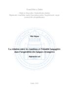 prikaz prve stranice dokumenta La relation entre les émotions et l'identité langagière dans l'acquisition des langues étrangères