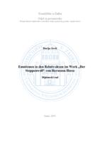 prikaz prve stranice dokumenta Emotionen in den Relativsätzen im Werk „Der Steppenwolf“ von Hermann Hesse