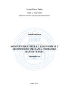 prikaz prve stranice dokumenta Koncept identiteta u lingvistici i u srodnim disciplinama: teorijska razmatranja