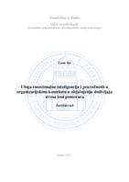 prikaz prve stranice dokumenta Uloga emocionalne inteligencije i pravednosti u organizacijskom kontekstu u objašnjenju doživljaja stresa kod pomoraca