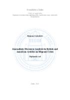 prikaz prve stranice dokumenta Journalistic Discourse Analysis in British and American Articles on Migrant Crisis