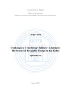 prikaz prve stranice dokumenta Challenges in Translating Children’s Literature: The Science of Breakable Things by Tae Kellereller