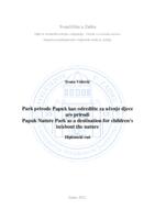 prikaz prve stranice dokumenta Park prirode Papuk kao odredište za učenje djece u/o prirodi