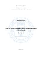 prikaz prve stranice dokumenta Žene na tržištu rada u Hrvatskoj: ravnopravnost ili diskriminacija