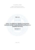 prikaz prve stranice dokumenta Osobe s invaliditetom i digitalna pristupačnost službenih mrežnih stranica lokalnih javnih uprava u Republici Hrvatskoj