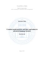 prikaz prve stranice dokumenta Croatian modal particles and their equivalents in advanced language learners