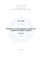prikaz prve stranice dokumenta Morphology in Second Language Acquisition: the Acquisition of English Compounds