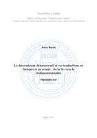 prikaz prve stranice dokumenta Le déterminant démonstratif et ses traductions en français et en croate : de la bi- vers la tridimensionnalité