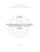 prikaz prve stranice dokumenta Izrada mobilne aplikacije s TTS i STT značajkama za efikasniju komunikaciju s ChatGPT-om