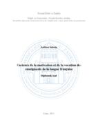 prikaz prve stranice dokumenta Facteurs de la motivation et de la vocation des enseignants de la langue française