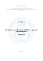 prikaz prve stranice dokumenta Dictionnaire des collocations spécialisées : approche onomasiologique