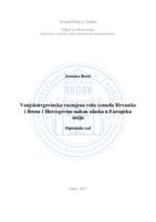 prikaz prve stranice dokumenta Vanjskotrgovinska razmjena robe između Hrvastke i Bosne i Hercegovine nakon ulaska u Europsku uniju