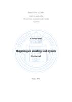 prikaz prve stranice dokumenta Morphological knowledge and dyslexia